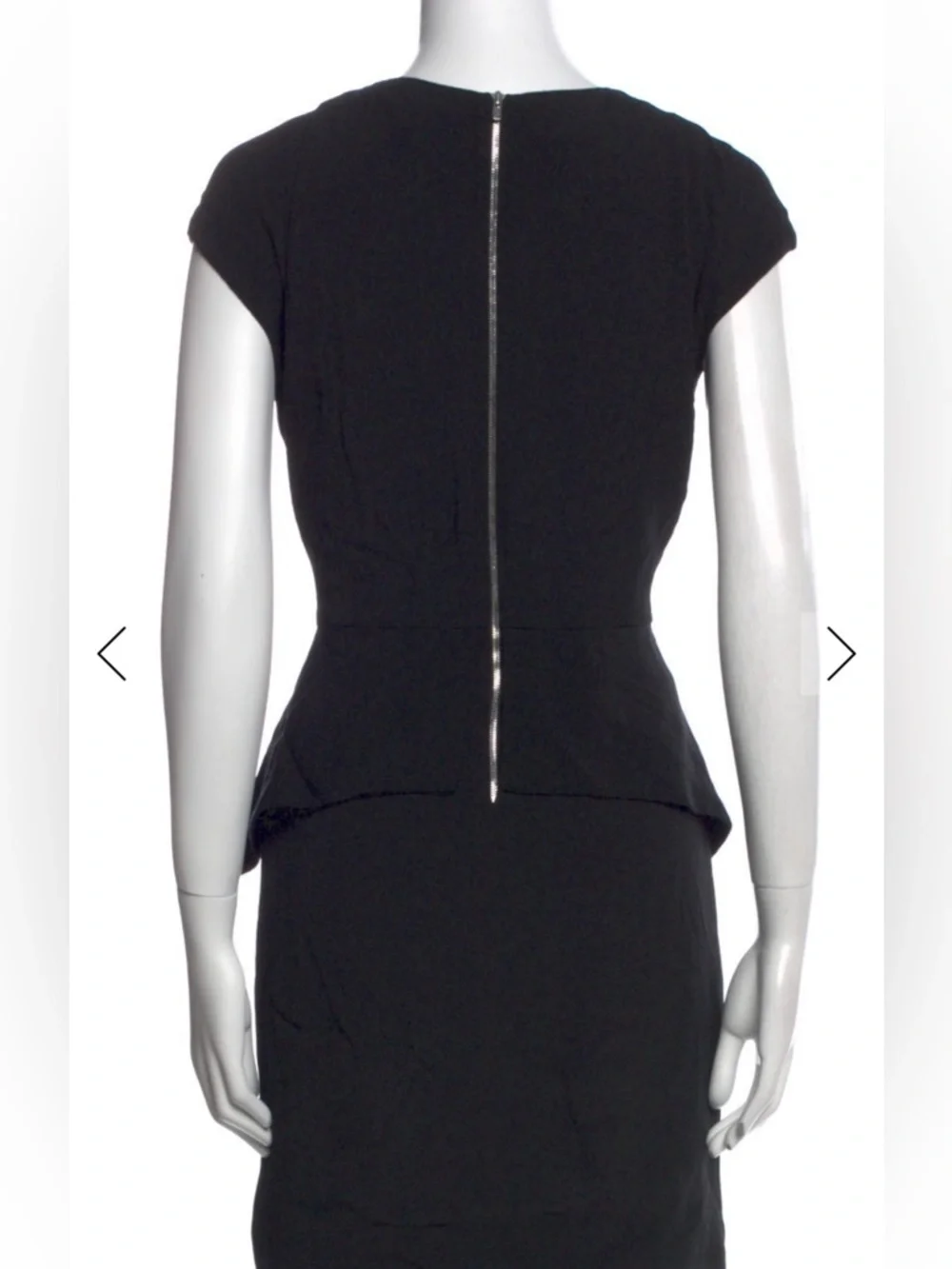 Sandro Black Viscose Mini Dress with Peplum - Picture 2 of 2